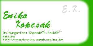 eniko kopcsak business card